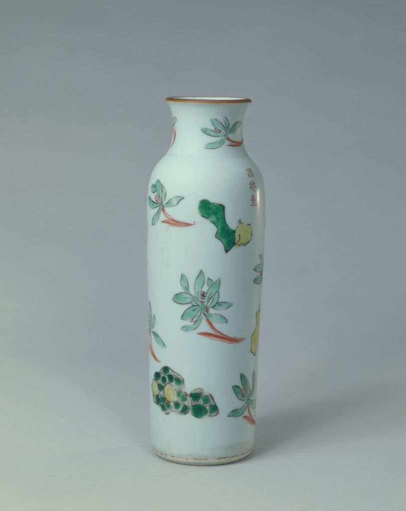 图片[1]-Barrel bottle with multicolored orchid and strange stone pattern-China Archive